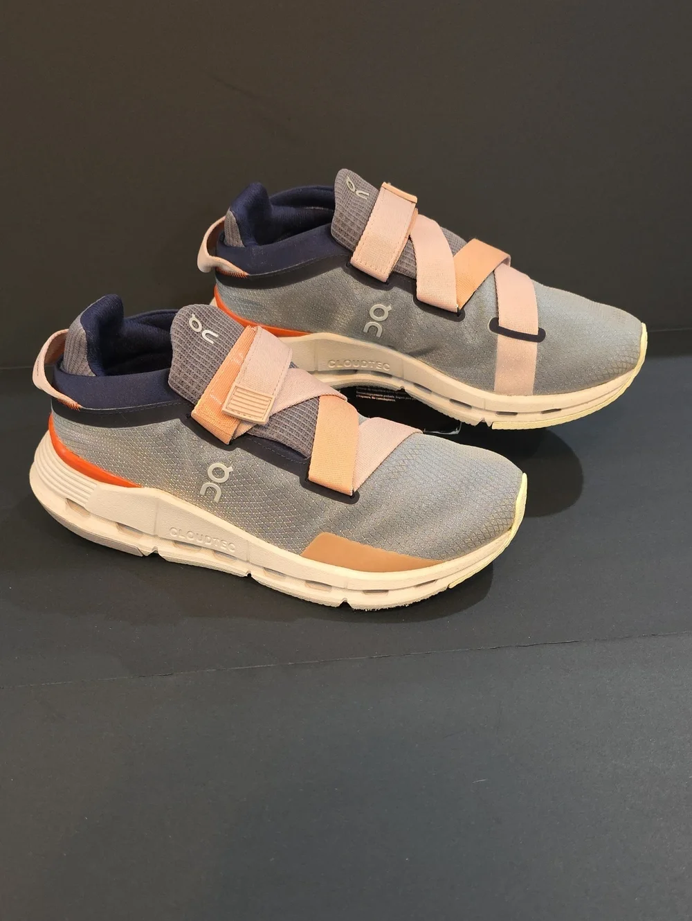 On Running CloudNova Wrap Women's Slip-On Sneakers in Grey, Pink & Navy Size 6.5
